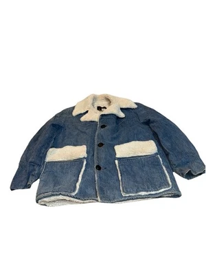 Abrigo Sherpa Denim Ralph Edwards Vintage Mediano Ropa Deportiva Caza Foto 1 de 4