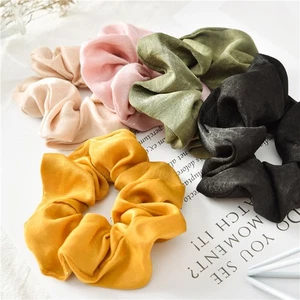 5pcs Solid Color Stretch Hair Ties Cloth Art Hair Rope Ponytail Holders Hair - Bild 1 von 12