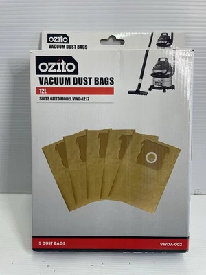 Ozito Wet and Dry Vacuum 12L Replacement Dust Bags VWD-1212 4 Pack Set New. - Image 1 of 4