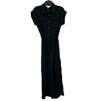 Macacão Monteau Los Angles preto com bolsos de carga manga curta tamanho XS - Imagem 1 de 4