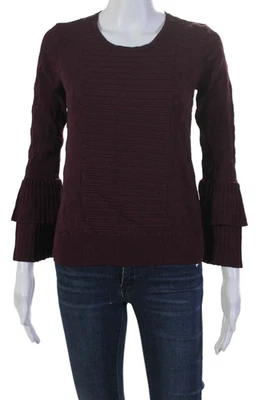 Женская блуза Parker с круглым вырезом и длинными рукавами на резинке бордовая размер S - Изображение 1 из 4