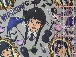 Custom 100% Cotton Woven Fabric Wednesday TV Show By The 1/4 Yard 9x56 - Picture 1 of 2