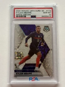 2020 Panini Mosaic Euro Kylian Mbappe #112 White Circles Prizm /25 PSA 10 - Bild 1 von 2