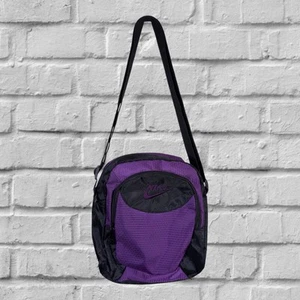 Nike 90's Vintage Unisex Purple & Black Sports Small Shoulder Bag Size 8'' Tall - Picture 1 of 11