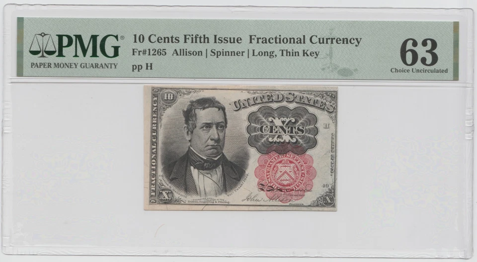 10 Cent Fractional Currency - FR#1265 - Graded - 63 - Image 1 of 2