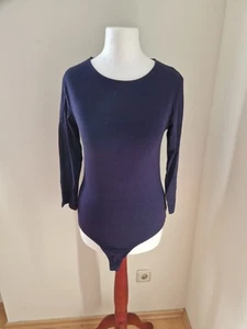 Damen sexy Body Stringbody Shirt Oberteil langarm Gr. XS S marine blau Les Lunes - Bild 1 von 7