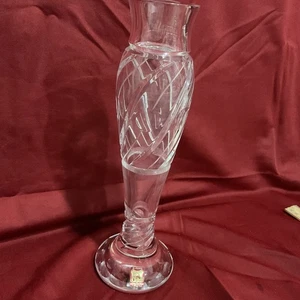 Vintage Statement Vase Bohemia Made geschliffen Bleikristall 12" Art Deco - Bild 1 von 7