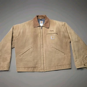 Carhartt Detroit Jacke Herren XL hellbraun Decke gefüttert Made USA Distressed Workwear - Bild 1 von 9