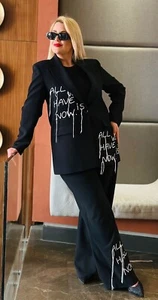 Opasnost Damen 2-Teiler Anzug Gr. 10/1 Made in Turkey Graffiti Blazer Hose - Bild 1 von 10