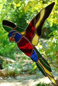 RAINBOW LORIKEET Stained Glass Suncatcher AUSTRALIAN NATIVE BIRD PARROT DESIGNS - Picture 1 of 24
