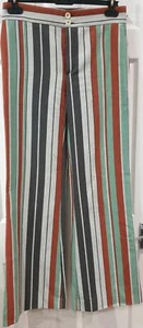 Pantalones CHLOE Multicolor Rayas Mezcla Algodón Sarga Pierna Ancha FR36 UK8 - Imagen 1 de 10