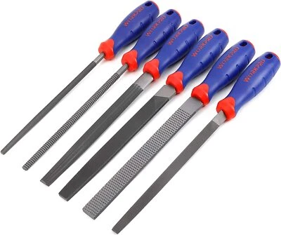 WORKPRO Wood Rasp Metal File Set 6Piece, 200mm/8-inch Hand File,Woodworking File - Image 1 of 4