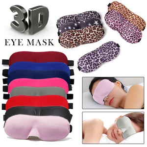 3D Sleep Mask Soft Padded Sleeping Eye Mask Blackout Eye Cover Travel Blindfold - Picture 1 of 167