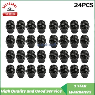 24x Wheel Lug Nut Cover Cap Black Plastic For Chevrolet Cadillac Truck 12472838 - Image 1 of 4