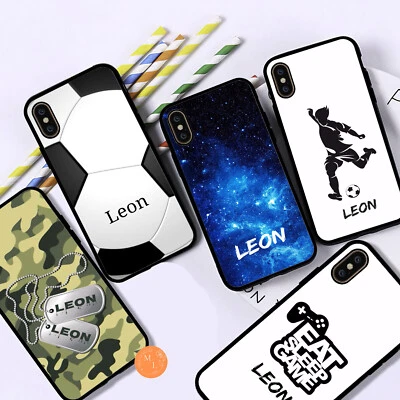 Personalised Name Print Boys Phone Case For iPhone 15 14 13 12 11 8 7  MAX XR X - Image 1 of 3