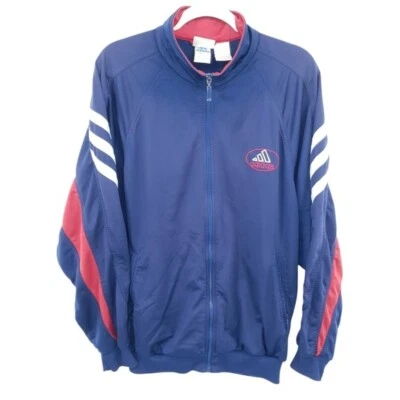 Adidas Vintage 90's Track Jacket Embroidered Navy Blue and Red Men's Large - Image 1 of 4