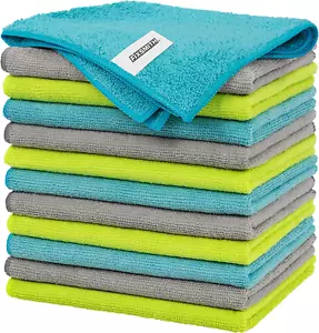 Microfiber Cleaning Cloth - Pack of 12, Multi-Functional Cleaning Towels, Size: - Picture 1 of 12