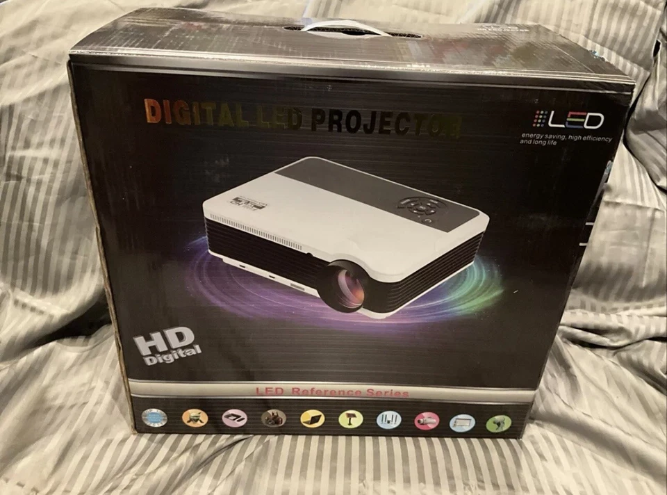 Digital LED Projector Android HD Image LCD HDMI VGA USB NEW - Image 1 of 4
