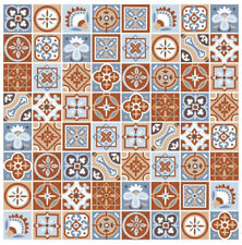 16x Multi Coloured Tiles- Wall Decor- Vinyl- Kitchen Bathroom Decal Sticker 003