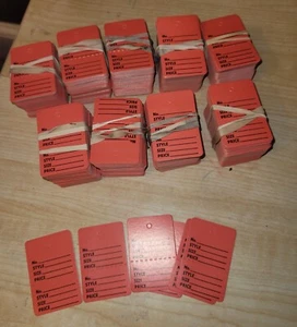 100 perforierte Etiketten Preisverkauf 1 1/4 x 1 7/8" zweiteilig rot unbesaitet Etikett klein - Bild 1 von 4