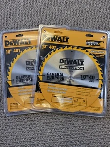 2x DEWALT DW3114 CARBIDE 10" 40 Tooth Thin Kerf Saw Blade 5/8-Inch Arbor - Picture 1 of 4