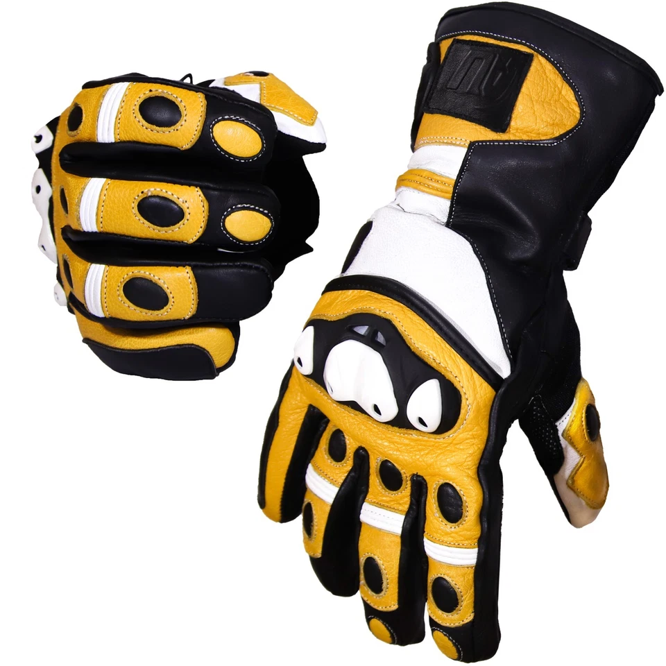 Motorcycle Leather Gloves Motorbike Racing Thermal Protection Hard Knuckle Motor - Image 1 of 1