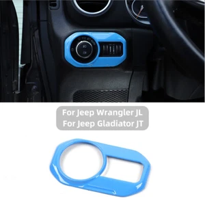 Lámpara de faro interruptor decoración cubierta de ajuste accesorios para Jeep Wrangler JL JT 2018+ - Imagen 1 de 6