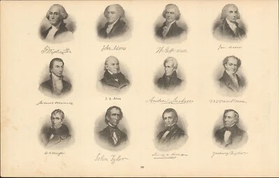 1901 Tunison United States Presidents Portraits antique ~ 23.1" x 14.6" # 2 - Image 1 of 4