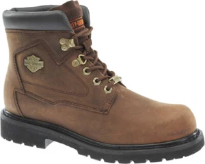 Harley Davidson Bayport Herren Motorrad Arbeit Schnürung braun Lederstiefel - Bild 1 von 5