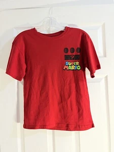 Super Mario T-shirt Red With Characters Size 10/12 Piranha Plant - Picture 1 of 8