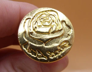 Modern Goldtone Metal & Acrylic "Good Luck" Rose Bloom Sealing Wax Stamp Seal - Picture 1 of 4