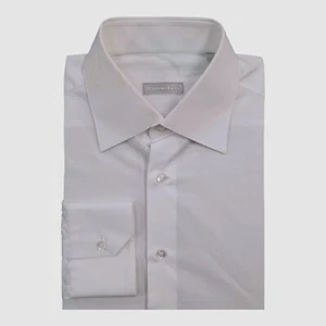Stefano Ricci Men White Solid Cotton Long-Sleeve Button Dress Shirt Size 41/16 - Picture 1 of 6