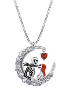 NBC Jack And Sally With Hanging Heart Metal Pendant Necklace - Picture 1 of 1