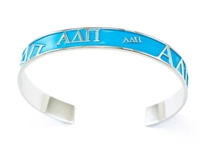 Alpha Delta Pi bangle bracelet with raised letters and blue enamel, NEW!*** - Picture 1 of 2