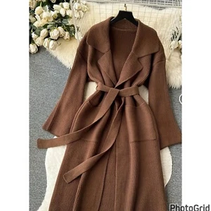 Belted Ribbed Cardigan - Picture 1 of 11