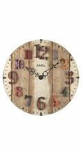 Modern wall clock with quartz movement from AMS AM W9423 NEW