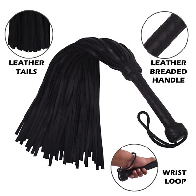 STABSTORE BDSM Genuine Cowhide Thick Leather Flogger 100/75/50/35 Tails Thuddy impact Whip