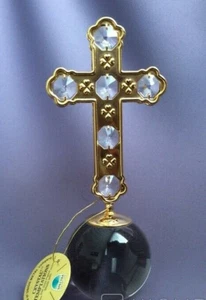 Swarovski cross. h - 18.5 cm 24 K Gold Plated pj246 - Picture 1 of 8