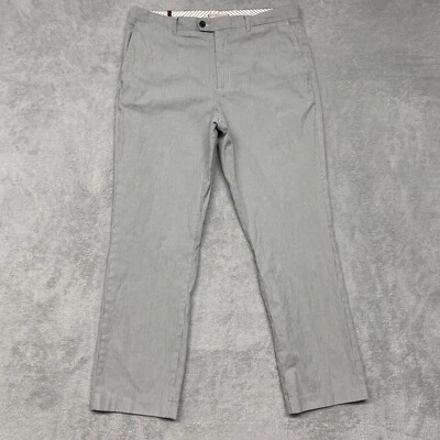 Pantalones de vestir Banana Republic para hombre 38x32 gris algodón colección Heritage a rayas Foto 1 de 4