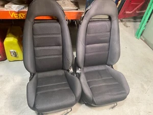OEM Black Cloth Base Left Right Seat Set LHD RHD Mazda RX7 FD3S 92-02 + $325 PR - Picture 1 of 11