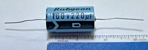 CAPACITOR 220uF 160V AXIAL RUBYCON LL CAPACITOR SAME DAY SHIPPING (or) - Picture 1 of 2