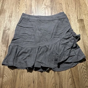 Free People Wrap Skirt Women’s Size 8 Brown Linen Blend Boho Indie Flowy Fairy - Picture 1 of 6