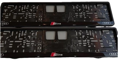 2 x Deluxe Audi SLine Number Plate Holders License Platesfree fixings - Image 1 of 2