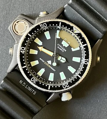 Citizen Promaster Aqualand C020 “Gun Metal”Modded Vintage 1/1986 All Working - Immagine 1 di 4