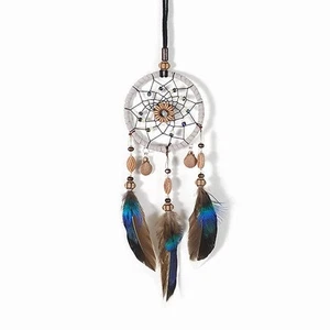 Dream Catcher Handmade Car Interior Rearview Mirror Dangle (Brown) - Picture 1 of 6