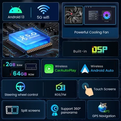 Für Opel Astra K 9" Touchscreen Android Autoradio GPS Bluetooth USB CARPLAY 64GB - Bild 1 von 4