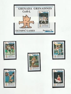 GRENADA GRENADINES HOJITA COBI Y 5 SELLOS NUEVO - Picture 1 of 1
