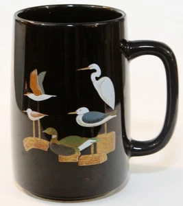 Otagiri Seevögel Becher Japan Kranich Möwe Ente Keramik schwarz 15 oz Vintage - Bild 1 von 3