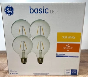 GE Basic LED 40W Replacement Soft White Dimmable Bulbs G25 Globe - Picture 1 of 3