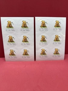 Classic Winnie The Pooh Stickers/ A Little Yummy For Your Tummy/ 2 Sheets - Picture 1 of 2
